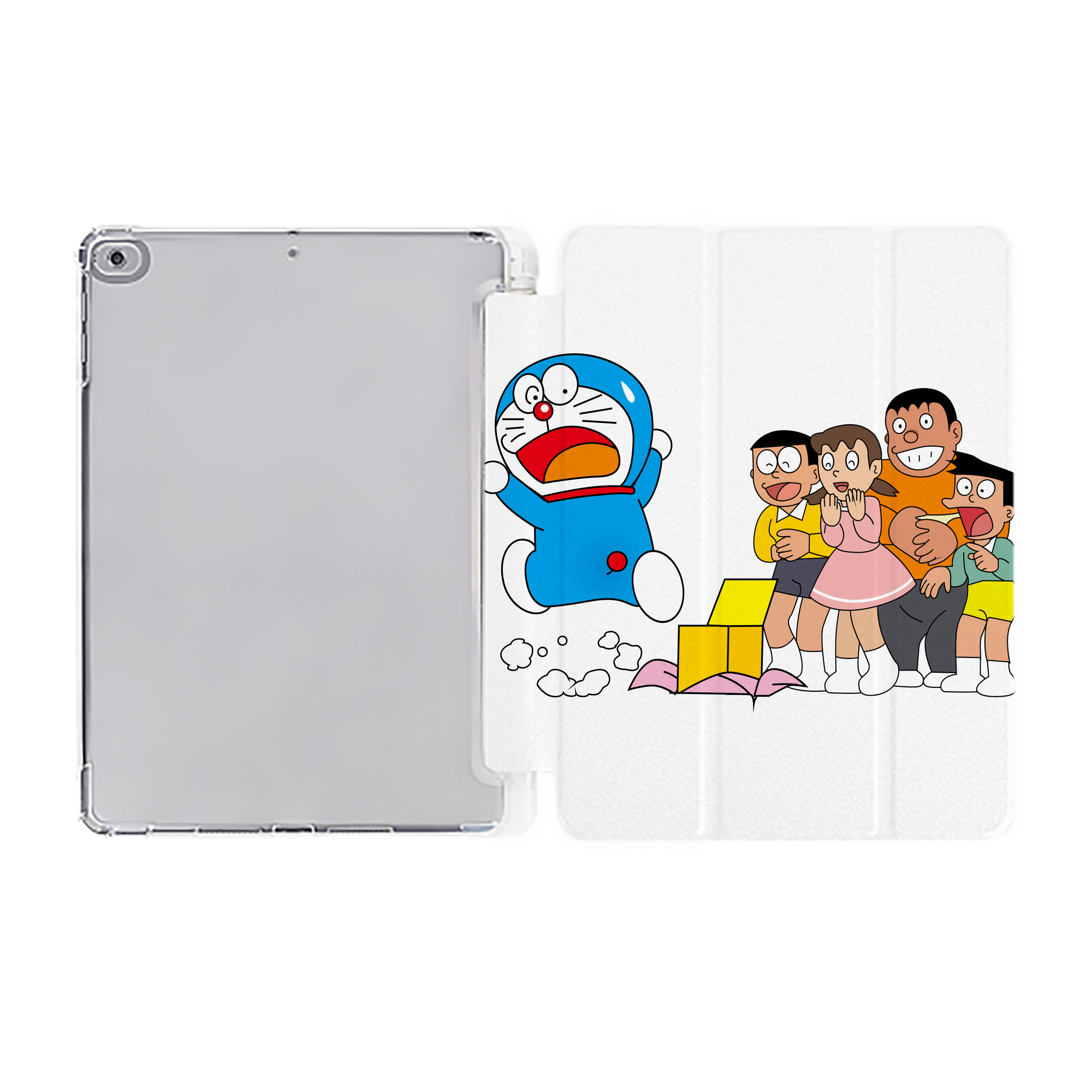 （画像用） ドラえもん 骨川 スネ夫 Doraemon Honekawa Suneo IPad ケース ペン収納付き 三つ折りスタンド PUレザー×シリコン 対応機種9.5/10.5/10.9インチ